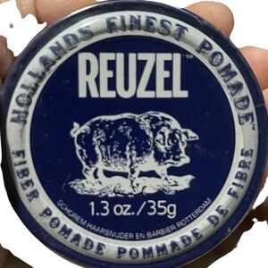 Reuzel Fiber Pomade 1.3 oz Travel Tin Navy Blue Pliable Hold Low Shine